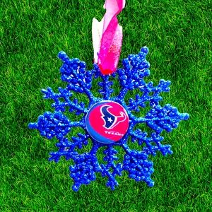 Houston TEXANS Football Handmade Snowflake Ornament *NEW*